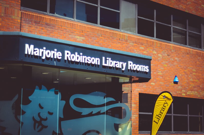 Image of  exterior of Marjorie Robinson Library Rooms
